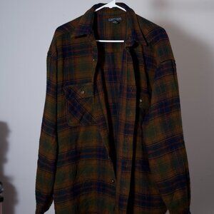 Brown Structure brand checkered Flannel